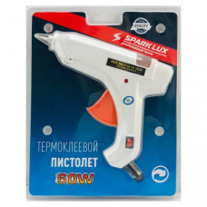 Пистолет клеевой SPARK LUX 60W с выключателем, на блистере, белый