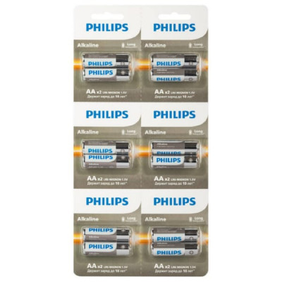 Батарейка PHILIPS LR06 отрывной BL-12 2х6 (12/72)