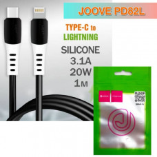 Кабель USB-C Lightning JOOVE PD82L 1м, 3.1A, 20W, силикон, Black, в блистере