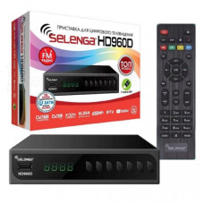 Цифровой ресивер эфирный DVB-T2 Selenga HD960D GX 6702H5, MAXLINEAR MXL 608, дисплей, кнопки, АС3, HDMI, 2 USB, RCA,  ANT IN, DC, LAN, БП встроенный 220 В и  БП внешний 5V/12V,  батарейки ААА, кабель 3,5 Jack-3RCA , Универсальный пульт в комплекте Наличие