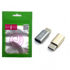 АКЦИЯ!!! OTG переходник Micro USB(AM)/Type-C(AF) JOOVE JX-2, в блистере, цвета в ассортименте. Продается упаковкой (В упаковке 20 шт)