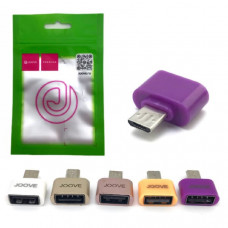 АКЦИЯ!!! OTG переходник USB(AF)-micro USB(AM) JOOVE J-8, цвета в ассортименте Продается КРАТНО 20шт!!!