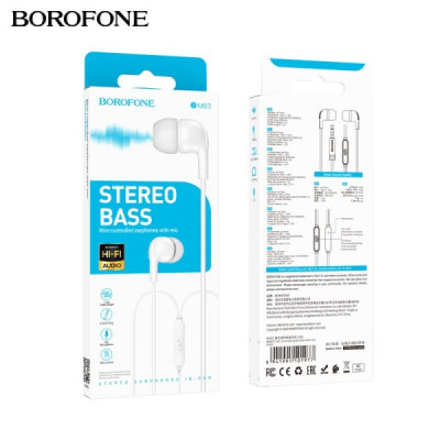 АКЦИЯ!!! Гарнитура вакуумная BOROFONE BM83 White с микрофоном. Продается КРАТНО 20шт!!!
Материал: ABS + TPE. Длина кабеля: 1,2 м; вес: 11 г.