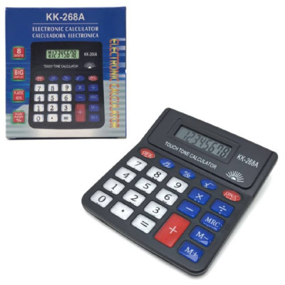 АКЦИЯ!!! Калькулятор KK-268A настольный, 8-разрядный, питание солнечная панель, размеры 11х12см. Продается КРАТНО 5шт!!!