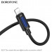 Аудио переходник Lightning(AM)-Jack3,5(AM) BOROFONE BL20 1м, силикон, Black