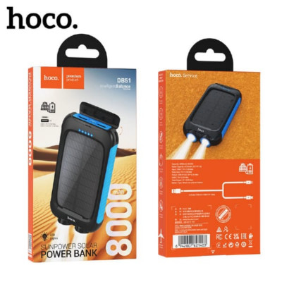 Внешний аккумулятор 8000 mAh HOCO DB51 Black с солнечной панелью
1. Емкость: 8000 мАч 29,6 Втч. Номинальная емкость: 4720 мАч
2. Вход: Type-C: 5 В 2 А, солнечная батарея: 5В 0,5А
3. Выход: USB1/2: 5В 2А, Type-C: 5В 2А, общий выход: 5В 2А
4. Дисплей: свето