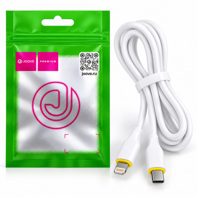 Кабель USB-C Lightning JOOVE UG20 1м, 20W, силикон, White, в блистере
