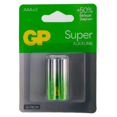 Батарейка GP LR03 SUPER G-TECH BL-2 1.5V (2/20/160)