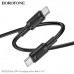 АКЦИЯ!!! Кабель USB-C/USB-C BOROFONE BX111 1м, 3A, 60W, ПВХ, Black. Продается КРАТНО 30шт!!!