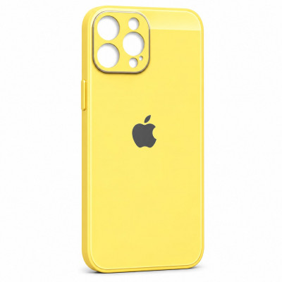 Чехол стеклянный iP 15 Pro Glass Yellow