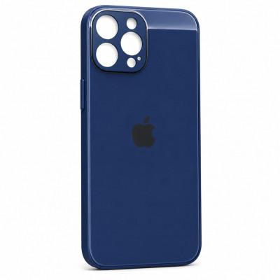 Чехол стеклянный iP 15 Pro Glass Dark Blue