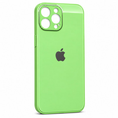 Чехол стеклянный iP 15 Pro Glass Green