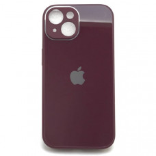 Чехол стеклянный iP 15 Glass Bordo