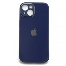 Чехол стеклянный iP 15 Glass Dark Blue