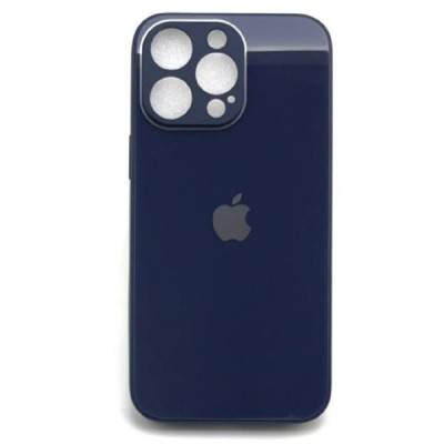 Чехол стеклянный iP 14 Pro Max Glass, цвет Dark Blue