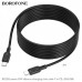 Кабель USB-C/USB-C BOROFONE BX113 3м, QC 3.0A, 60W, силикон, Black