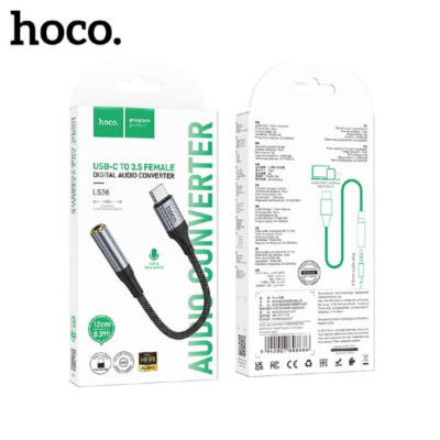 Аудио переходник Type-C(AM)-Jack3,5(AF) HOCO LS36 Black
Аудио адаптер предназначен для подключения наушников с портом mini-jack (3.5 мм) в разъём USB. Переходник имеет встроенный DAC чип, отвечающий за цифровое HD качество звука. Корпус аудиоадаптера выпо