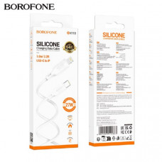 Кабель USB-C Lightning Borofone BX113 1м, PD27W, силикон, White