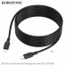 Кабель USB-C Lightning Borofone BX113 3м, PD27W, силикон, Black