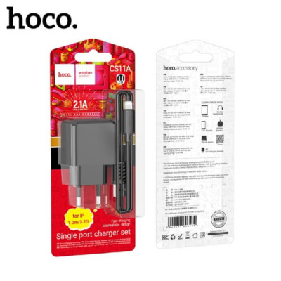 СЗУ-USB Lightning HOCO CS11A 1м, 2.1A, Black