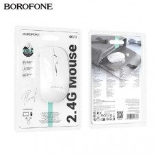 Мышь беспроводная Borofone BG14 2.4G White. 3 кнопки и разрешение 1000DPI. Питание 2хAAA.