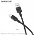 Кабель Type-C BOROFONE BX113 1м, 3А, силикон, Black