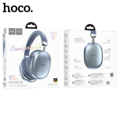 Гарнитура беспроводная полноразмерная Bluetooth HOCO W35 Max Sky Blue Динамик: 40мм. Заряжается около 2 часов. Время разговора/музыки: 90 часов; в режиме ожидания 200 часов Режим AUX (гнездо 3.5мм), карт памяти TF до 32Гб. Гнездо зарядки Type-C.