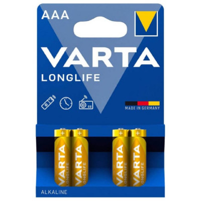 Батарейка VARTA LR03 LONGLIFE BL-4 (4/40/200)
