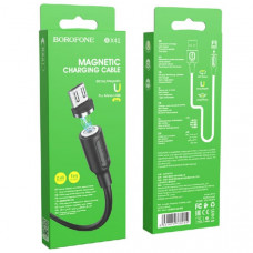 Кабель Micro USB магнитный BOROFONE BX41 1м, 2.4A, ПВХ, Black АКЦИЯ!!! Кратно 10 шт!