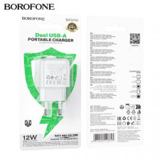 АКЦИЯ!!!  СЗУ-2USB BOROFONE BAS41A 2A, 12W, White. Продается КРАТНО 20шт!!!