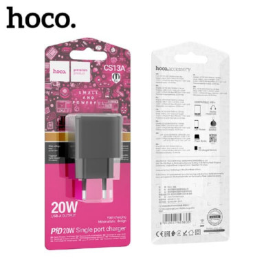АКЦИЯ!!! СЗУ-USB-C HOCO CS13A 3.0A PD20W+QC3.0, Black. Продается КРАТНО 3шт!!!