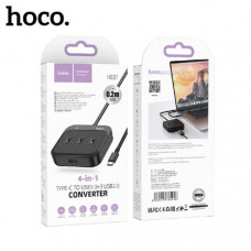 АКЦИЯ!!! USB HUB 4 порта Hoco HB31 Easy 4-in-1 converter. Продается упаковкой (в упаковке 2шт). (Type-C to USB3.0+USB2.0х3)(L=0.2M)