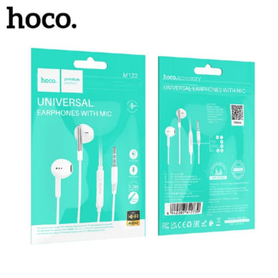 АКЦИЯ!!! Наушники вкладыши HOCO M123 White. Продается упаковкой (в упаковке 10шт).