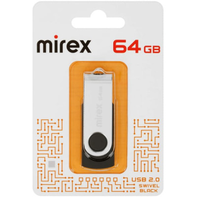 USB флеш-диск 64Gb MIREX Swivel Silver (ecopack)