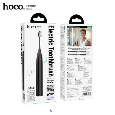 АКЦИЯ! Электрическая зубная щетка HOCO HP60 Black. Продается упаковкой (в упаковке 2шт).
1. Материал; ABS; Водонепрницаемость: IPX7. 
2. Емкость батареи; 1200mAh; Время зарядки: 4-5ч 
3. Время работы: около 80 дней (2 раза в день по 2 минуты каждый) 4. Ви