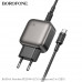 СЗУ-USB-USB-C (Type-C)-Type-C BOROFONE BAS54A 1м, PD20W+QC3.0, Black
