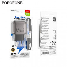 СЗУ-2USB Type-C BOROFONE BAS51A 1м, 2.4A, 12W, Metalic Black