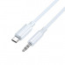 Аудио переходник Type-C(AM)-Jack3,5(AM) Borofone BL21 1м, TPE, White