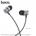 Гарнитура вакуумная HOCO M106 Metal Gray. AUX разъём, с МК, без рег.громкости, длина 1,2м, материал TPE.