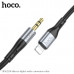 Аудио переходник Lightning(AM)-Jack3,5(AM) HOCO UPA22 1м, силикон, Black