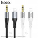 Аудио переходник Lightning(AM)-Jack3,5(AM) HOCO UPA22 1м, силикон, Black