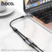 Разветвитель AUX 2х3,5 Jack (мама) - 3,5 Jack (папа) HOCO UPA21 Metal Gray,  длина 25см.