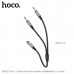 Разветвитель AUX 2x3,5 Jack (папа) - 3,5 Jack (мама) HOCO UPA21 Metal Gray, длина 25см.