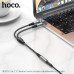 Разветвитель AUX 2x3,5 Jack (папа) - 3,5 Jack (мама) HOCO UPA21 Metal Gray, длина 25см.
