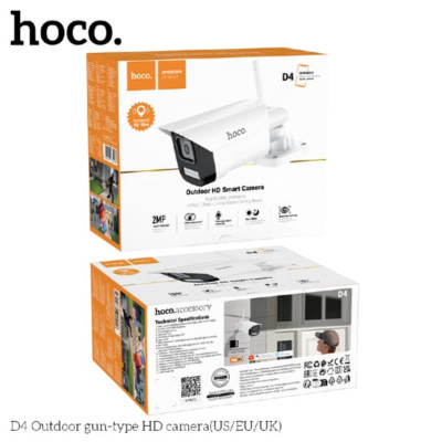 Видеокамера IP WIFI HOCO D4 White
Full HD 1920х1080 разрешение
Двустороннее голосовое общение, ИК ночное видение.
Функция 3D шумоподавления
Телефонный мониторинг.
Поддержка TF карты памяти до 128г.
 Размер: 160х65х80мм,