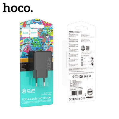 СЗУ-USB HOCO CS17A 22,5W QC3.0A Black