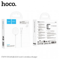 Беспроводная зарядка НОСО CW59 для часов White. Подходит для часов iWatch 9/8/7/6/5/4/3/2/1 SE Ultra. Sam Whatch 2/3/4/5/6. Вход Type-C. Беспроводной выход: 2,5 W, Размер продукта: 27,5х8мм. Вес: 21г. Длина кабеля: 1,2м.