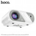 Проектор HOCO DT1 с функцией зеркалирования экрана. Соединение WiFI 2.4+5G; Bluetooth 5.0. Разрешение: 1280х720P. Режим фокуса: ручной. LCD экран: 2.69 дюйма, яркость: 140ANSI. Расстояние проекции: 0.83-5м, Размер проекции: 20-200 дюйма. Вход: AV/USB/HDMI
