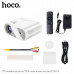 Проектор HOCO DT1 с функцией зеркалирования экрана. Соединение WiFI 2.4+5G; Bluetooth 5.0. Разрешение: 1280х720P. Режим фокуса: ручной. LCD экран: 2.69 дюйма, яркость: 140ANSI. Расстояние проекции: 0.83-5м, Размер проекции: 20-200 дюйма. Вход: AV/USB/HDMI