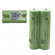 Аккумулятор 18650 (3,7V, 2200mA) Орбита  SP-2, салатовый